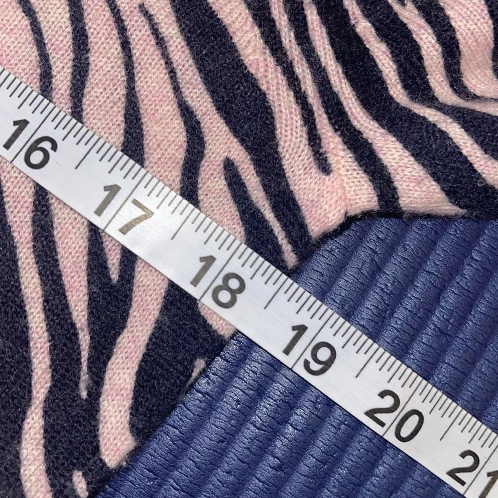 J.Crew Everyday Long Sleeve Cashmere Zebra Print Pink/Blue Sweater Sz. S